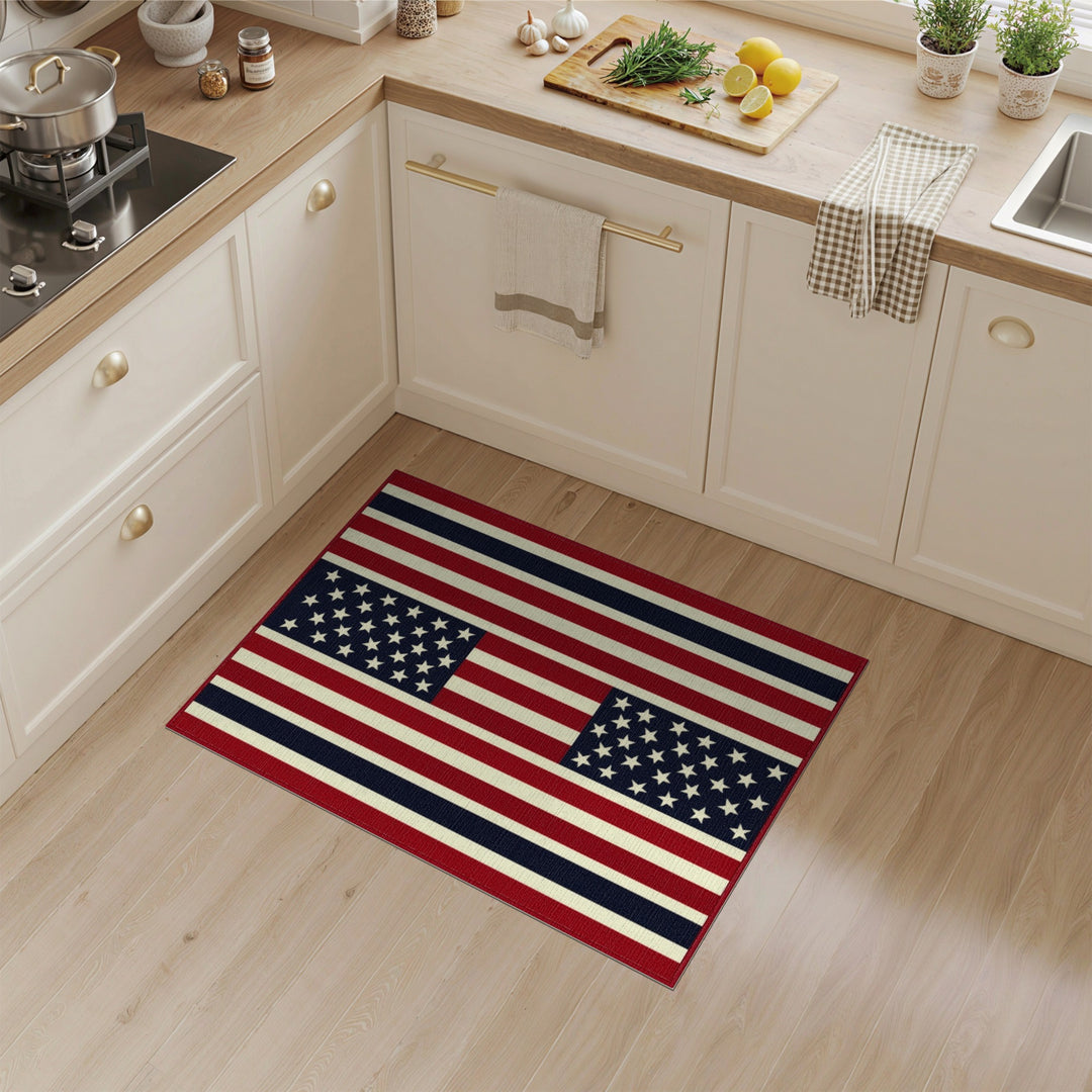 Patriotic Multi-color and Patterns Patriotic Stars and Stripes Area Rug