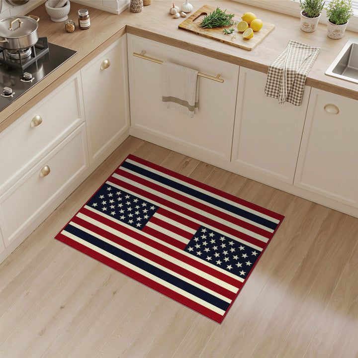 Patriotic Multi-color and Patterns Patriotic Stars and Stripes Area Rug