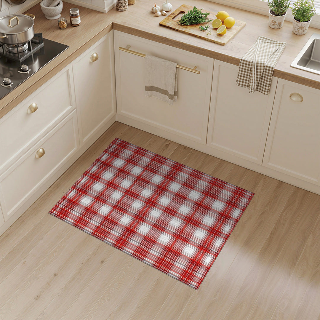 Bold Red Plaid Washable Area Rug