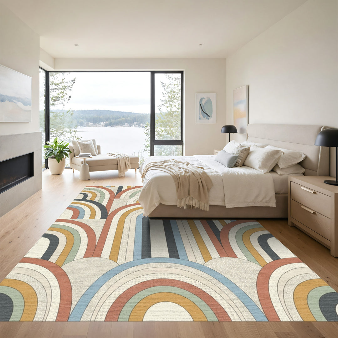 Retro Rainbow Arc Collection Rug