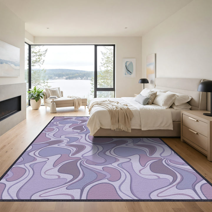 Mauve Lavender Swirling Ogee Rug