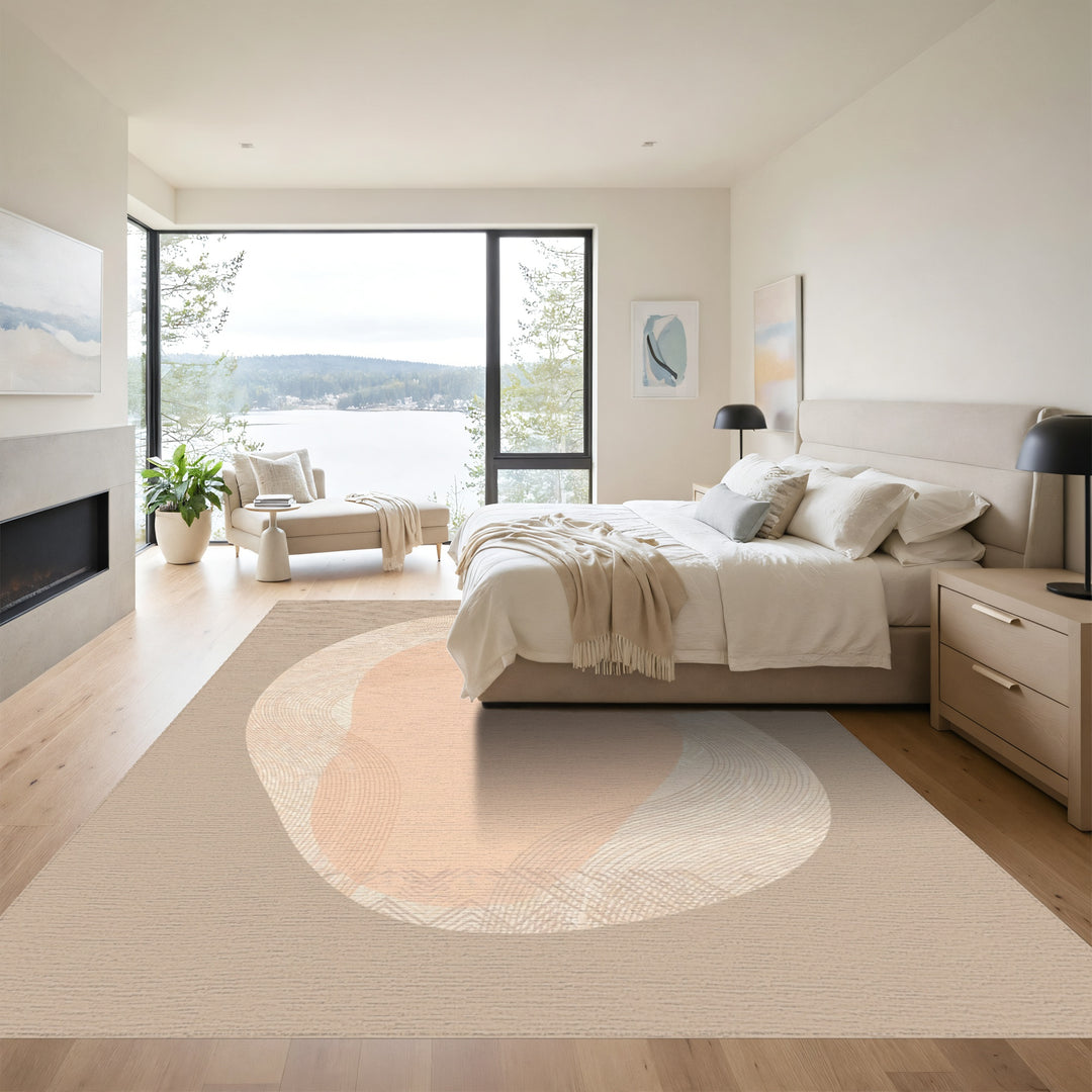 Neutral Organic Flowing Waves Rug