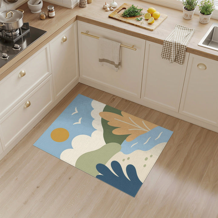 Abstract Coastal Landscape Area Rug
