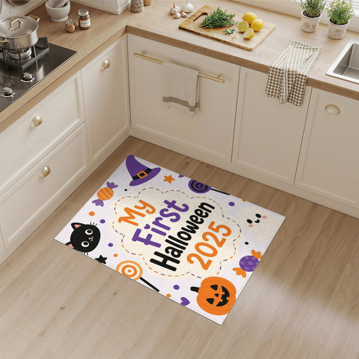 Multi-color and Patterns My First Halloween 2025 Kids Area Rug