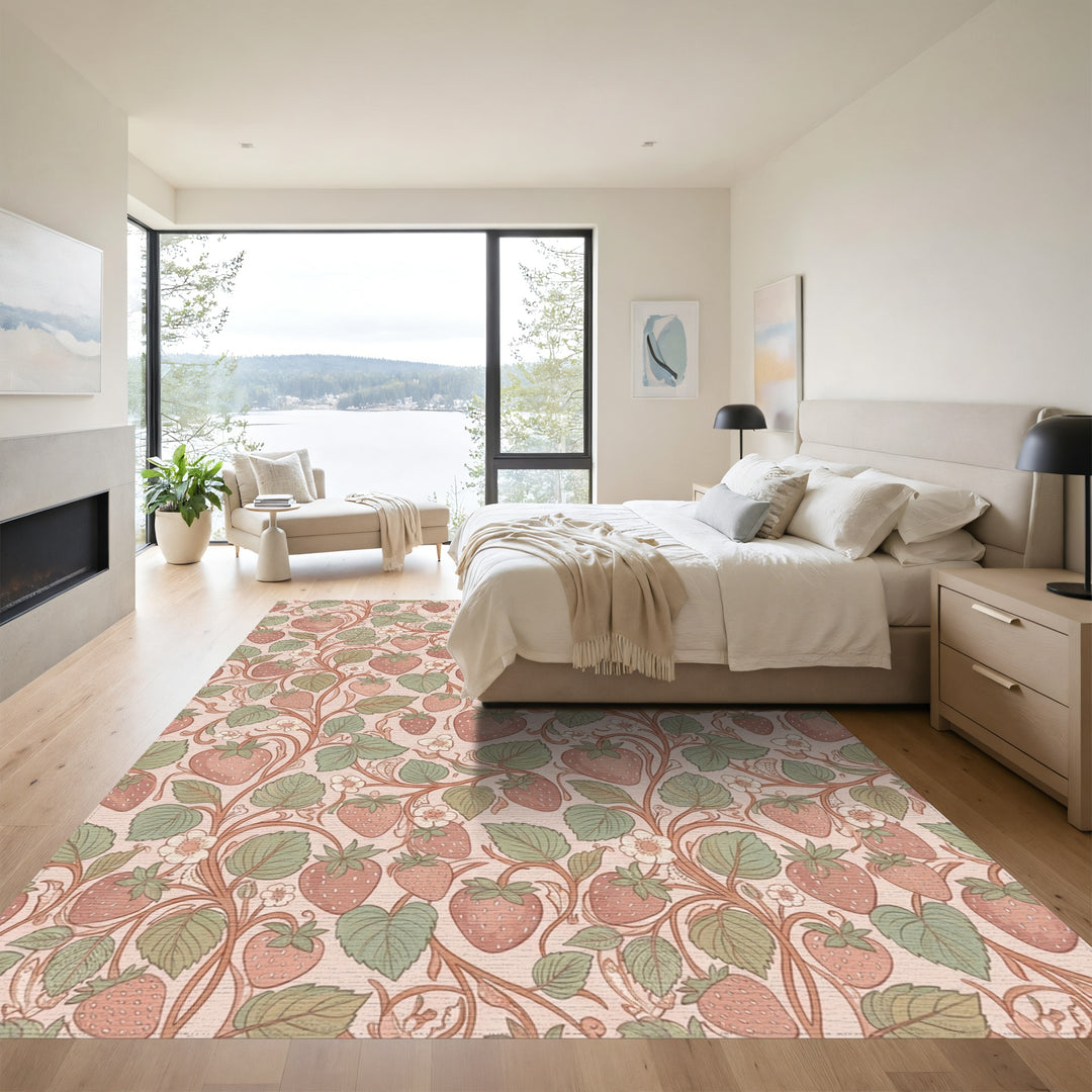 Vintage Strawberry Vine Floral Rug