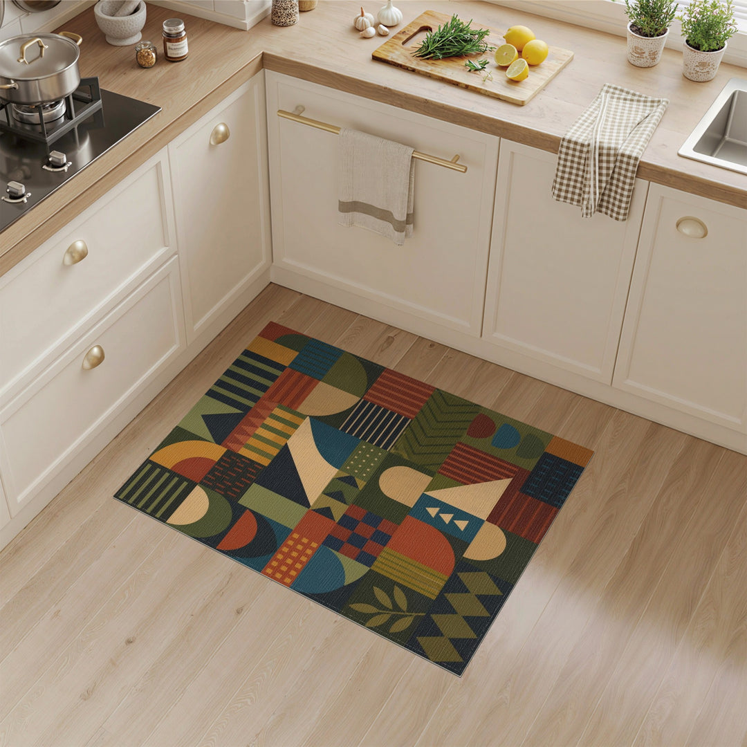 Bold Geometric Multi-Color Area Rug