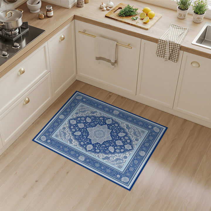 Traditional Persian Medallion Blue Persian Floral Medallion Area Rug