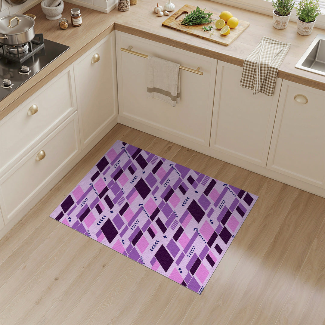 Purple Geometric Arrow Area Rug