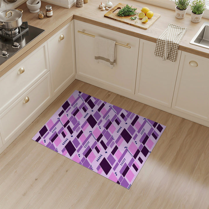 Purple Geometric Arrow Area Rug