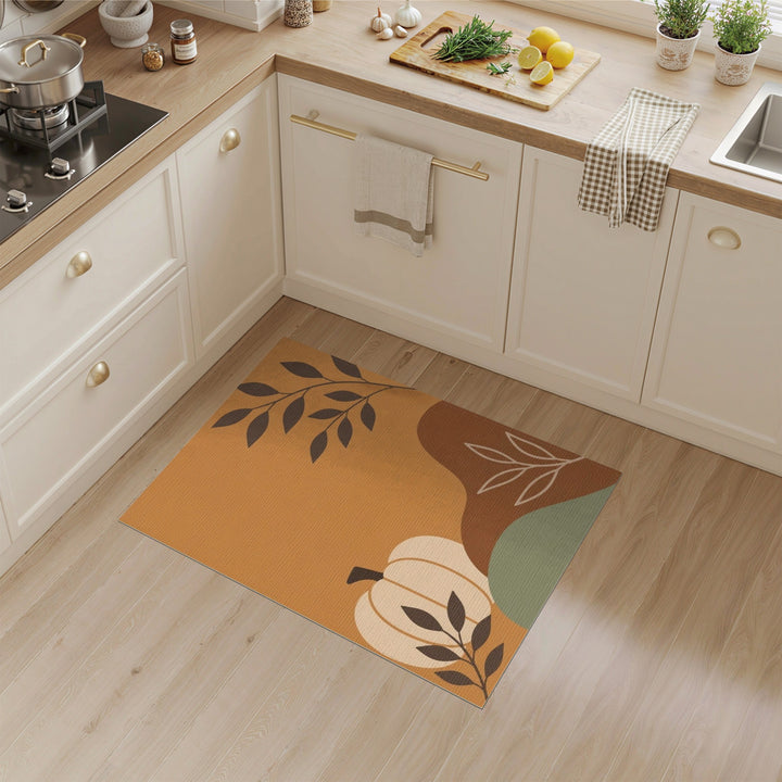 Pumpkin Leaf Orange Area Rug