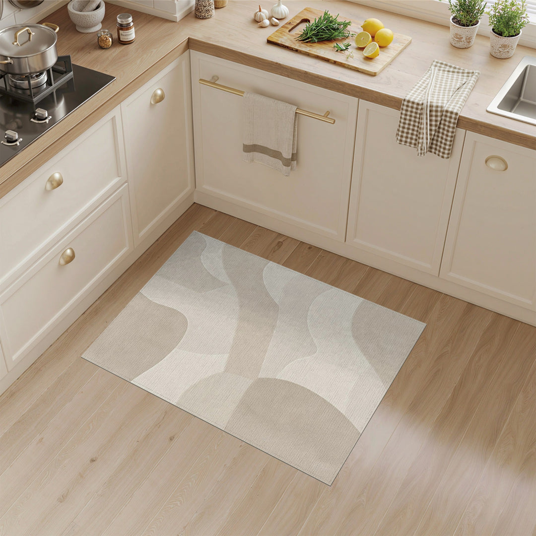 Abstract Area Wave Beige Neutral Abstract Wave Area Rug