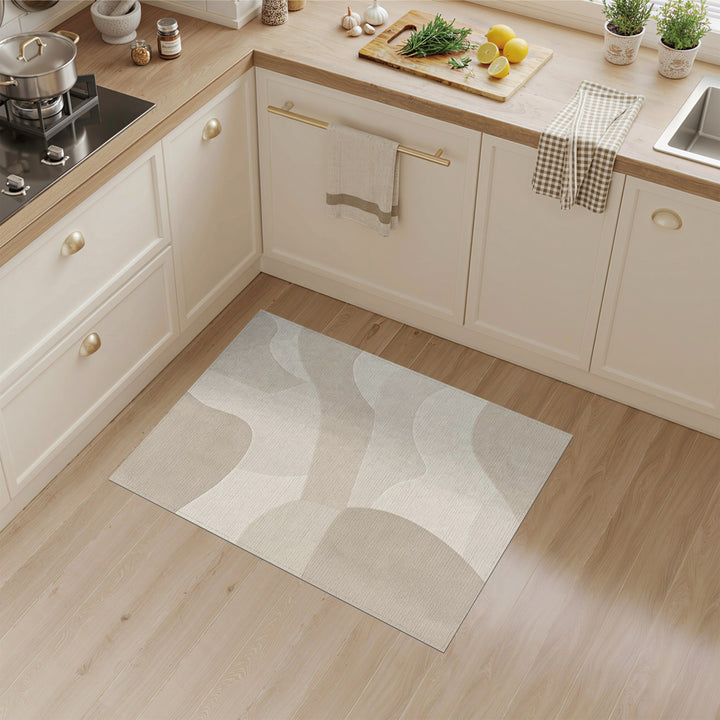 Abstract Area Wave Beige Neutral Abstract Wave Area Rug