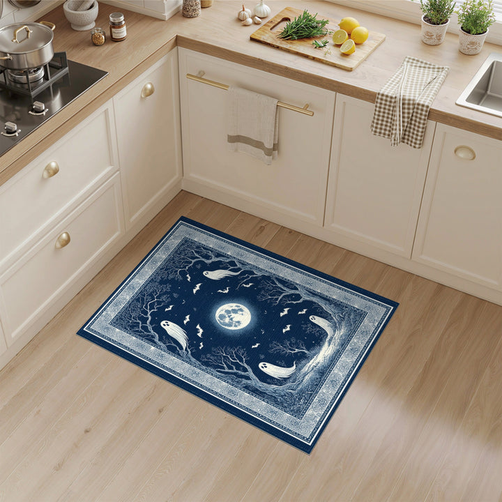 Ghostly Moonlight Blue Area Rug