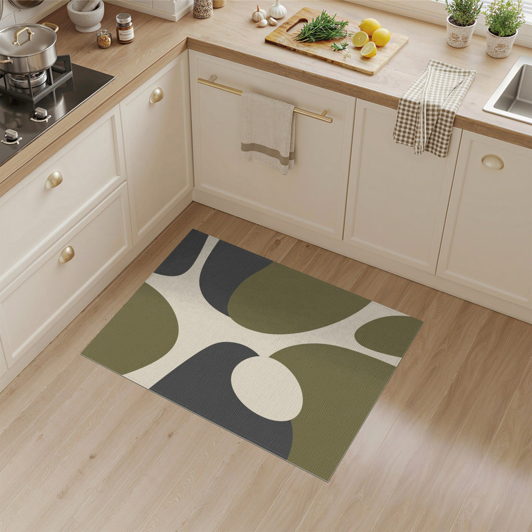 Green Organic Abstract Area Rug