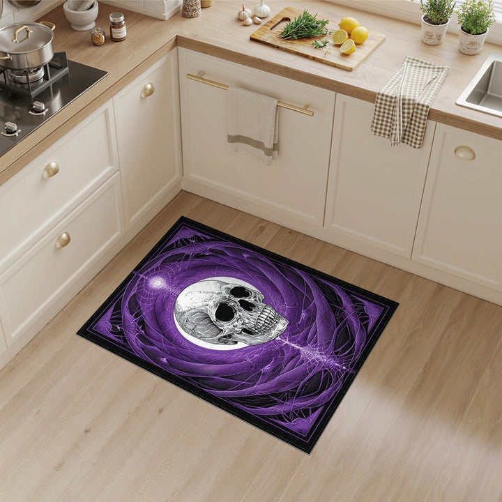Purple Skull Web Area Rug