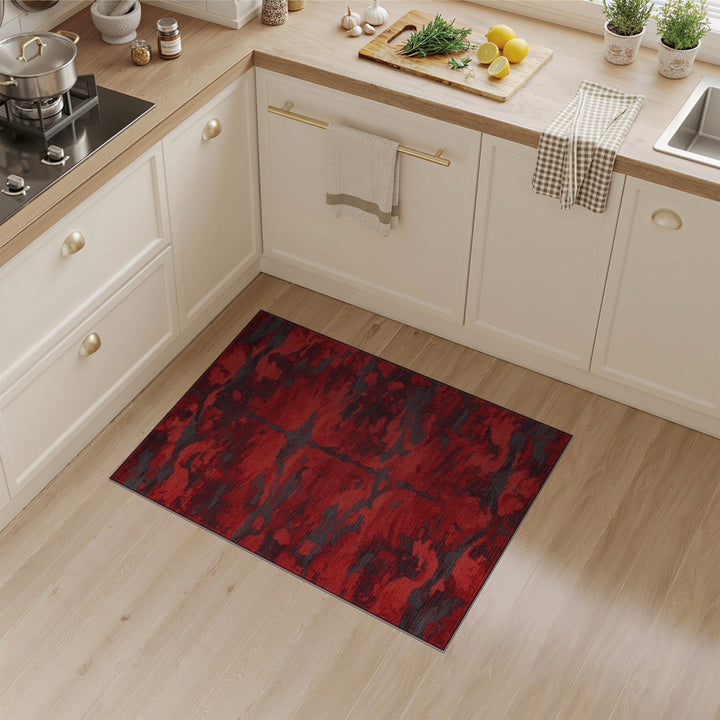 Abstract Area Red Abstract Area Rug