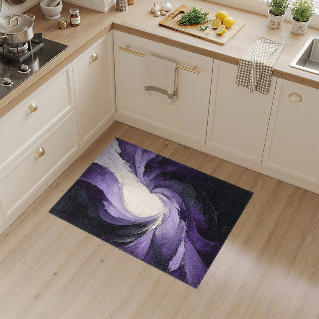Abstract Area Purple Vortex Swirl Area Rug