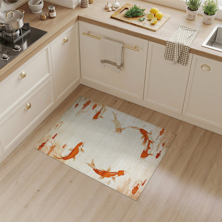 Orange Koi Fish Area Rug