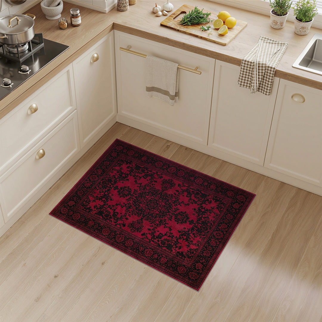 Red Floral Red Persian Floral Area Rug