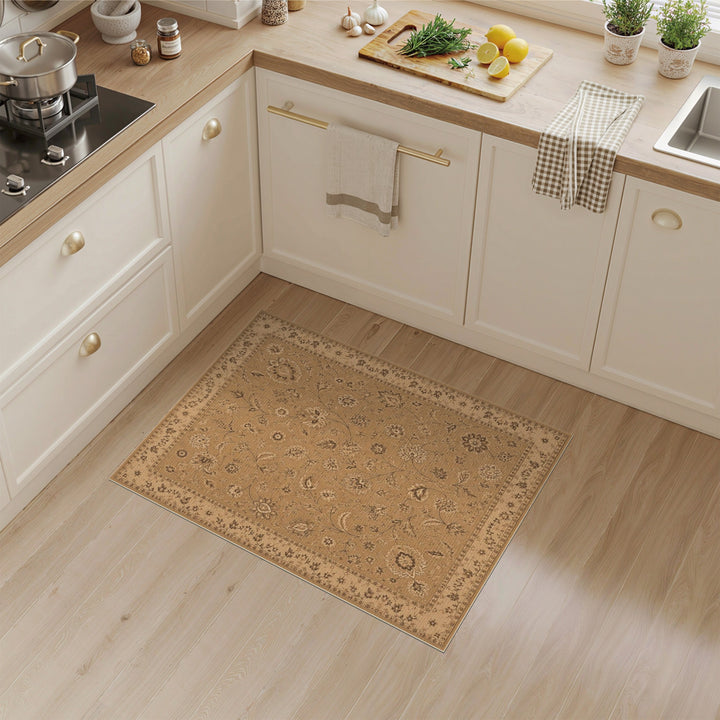 Brown Floral Vintage Area Rug