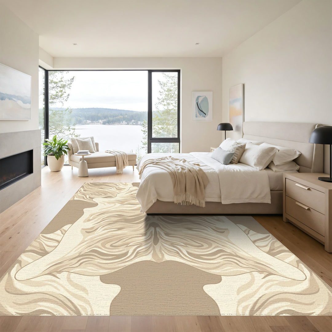 Natural Tones Swirl Hide Rug