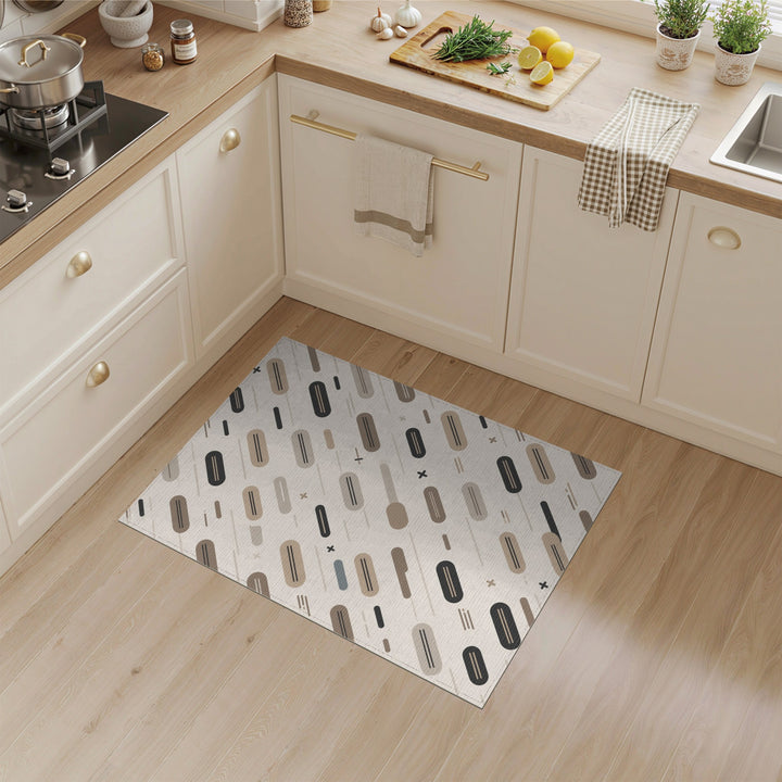 Brown Tan Geometric Capsule Area Rug