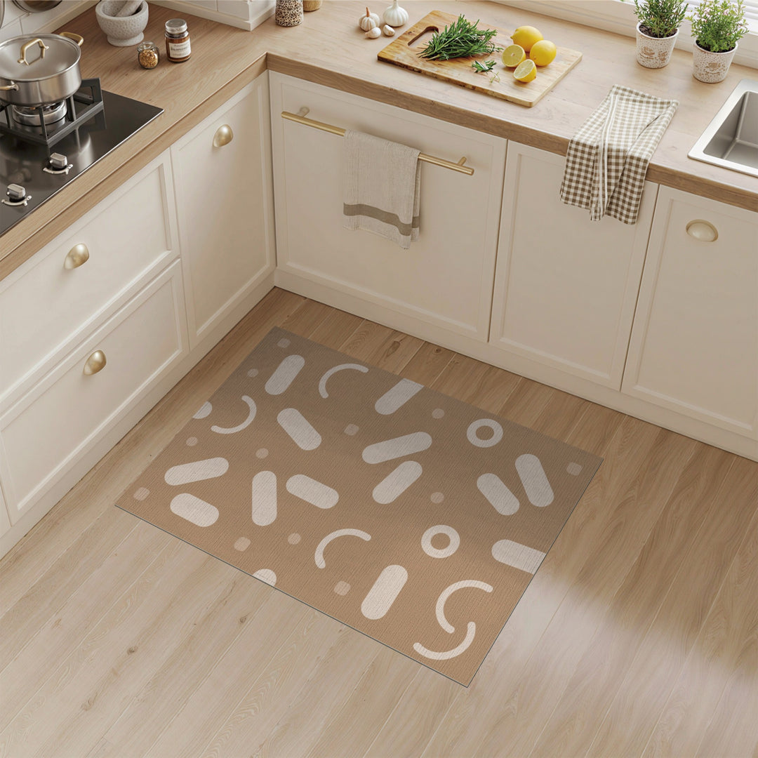 Abstract Brown Tan Area Rug