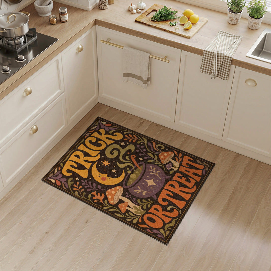 Trick or Treat Cauldron Mushroom Area Rug