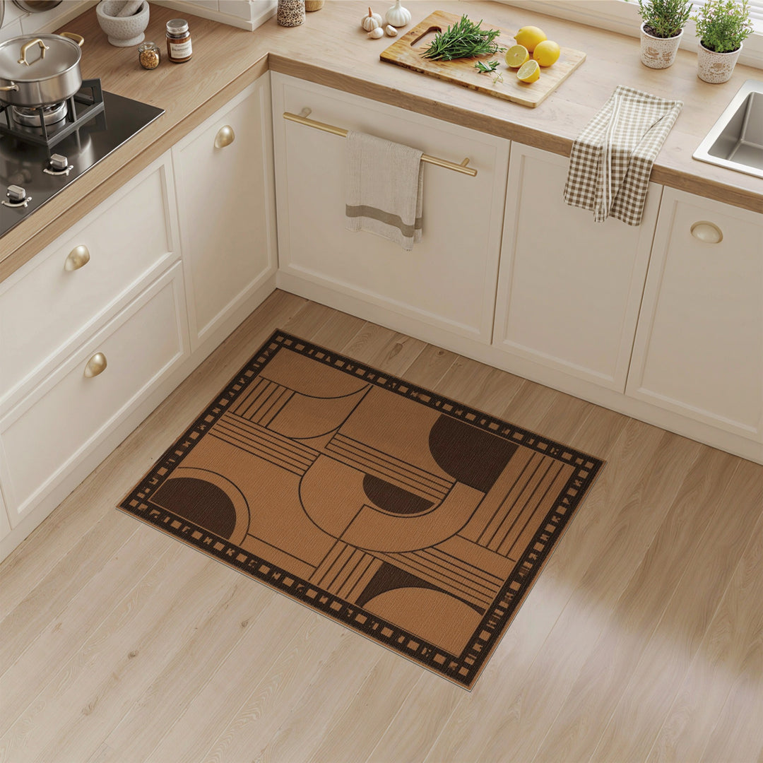 ODIKA Geometric Brown Area Rug
