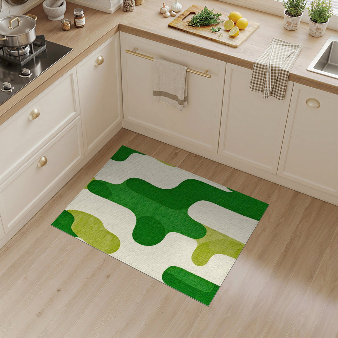 Organic Green Organic Abstract Area Rug