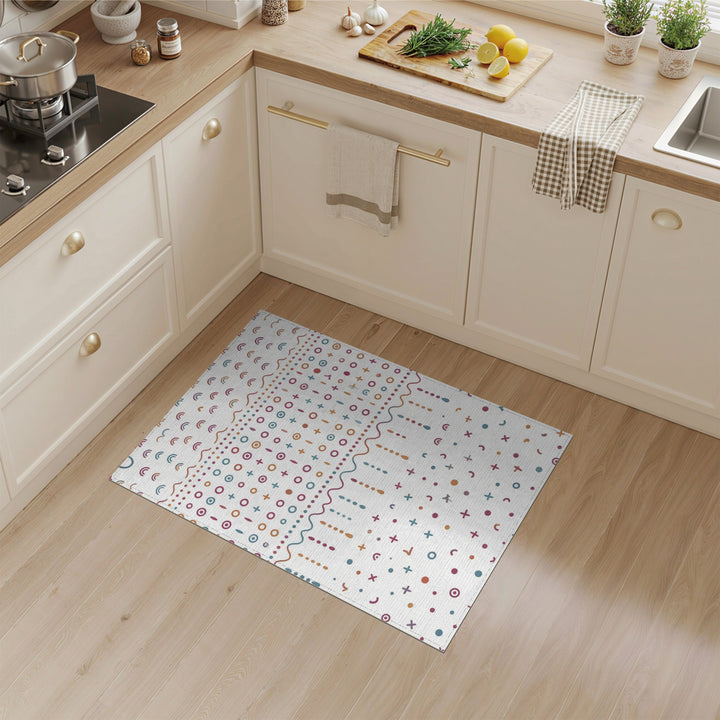 Rainbow Geometric Multi-Color Washable Area Rug