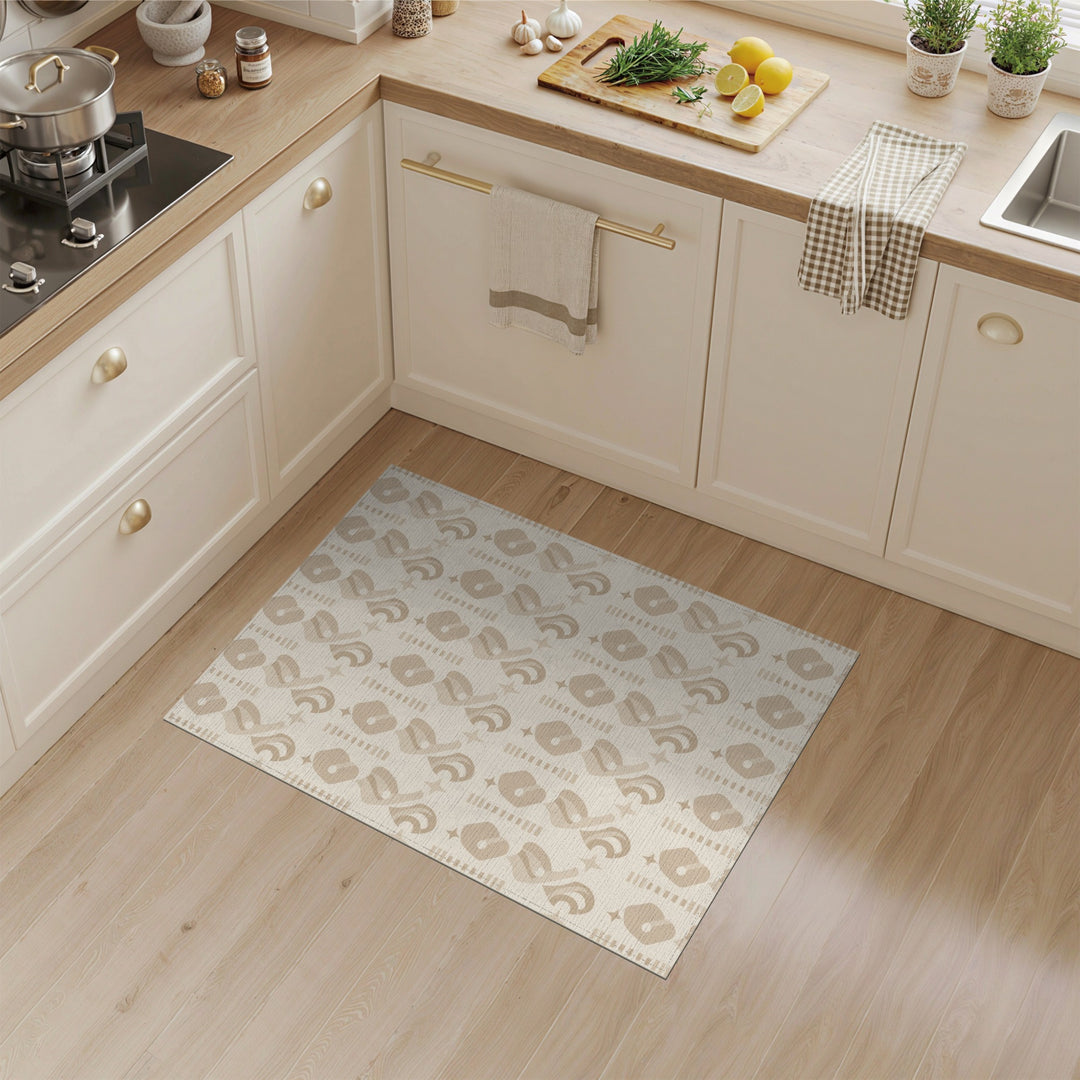 Beige Geometric Modern Area Rug