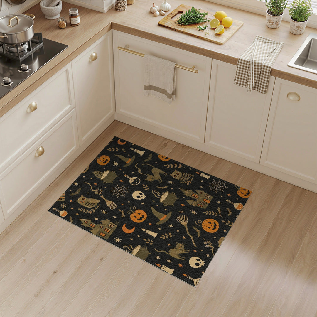 Spooky Halloween Icons Area Rug