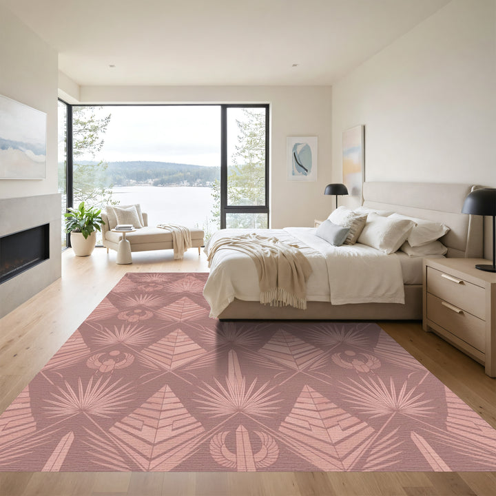 Rose Gold Egyptian Pyramid Scarab Palm Rug