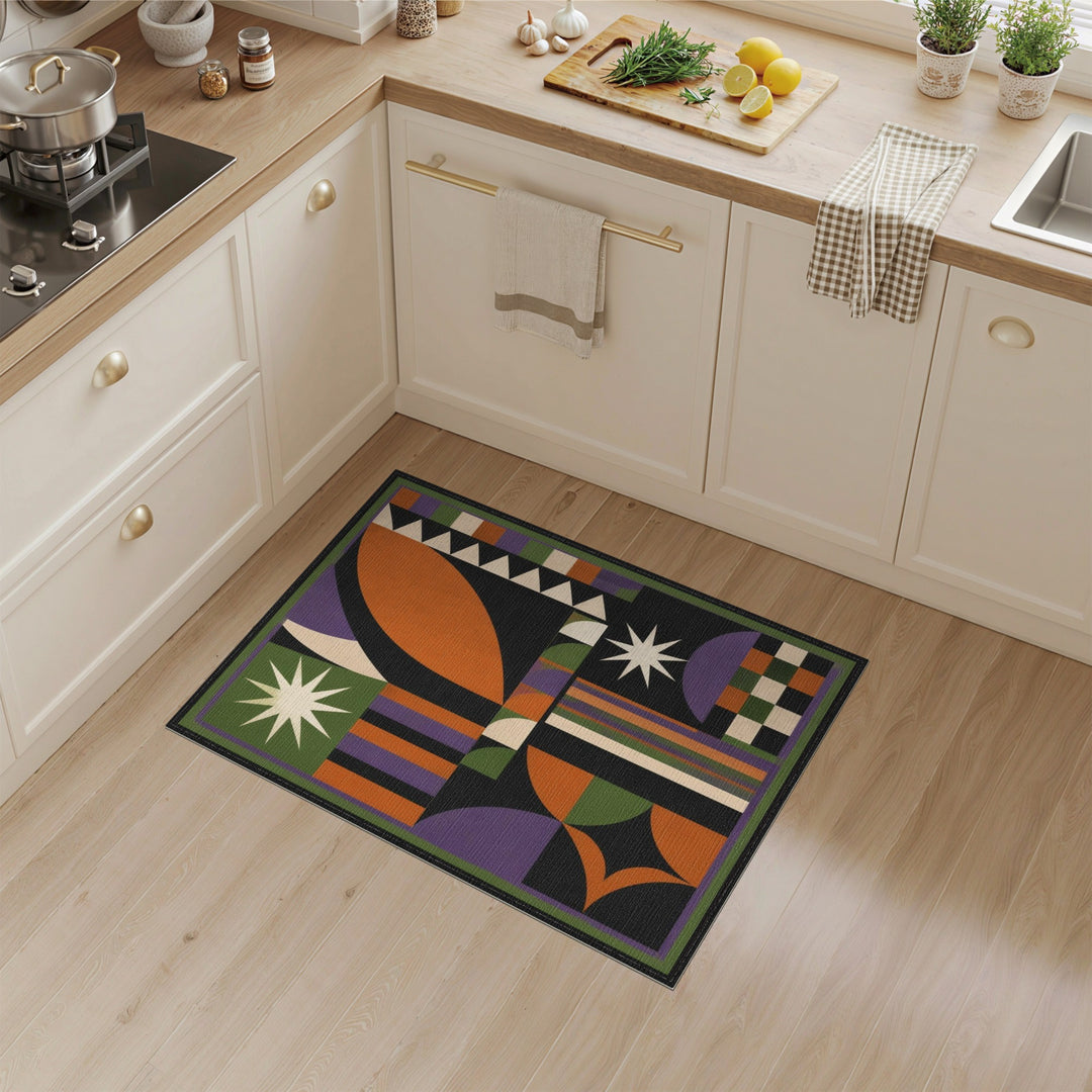 Vivid Geometric Starburst Area Rug