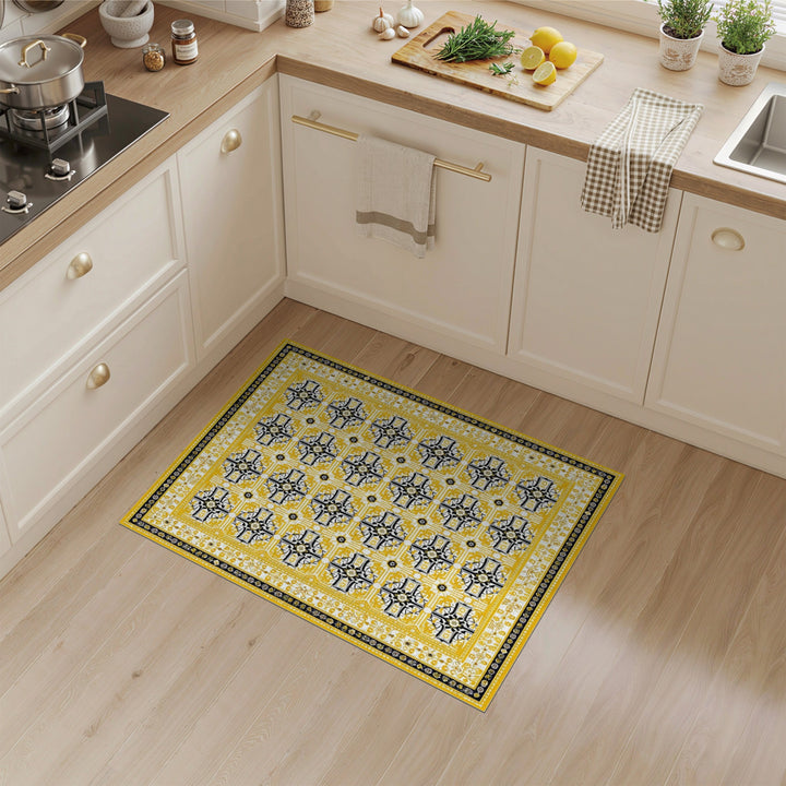Yellow Geometric Modern Yellow Geometric Area Rug