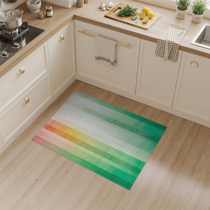 Multi-color and Patterns Vibrant Gradient Stripe Area Rug