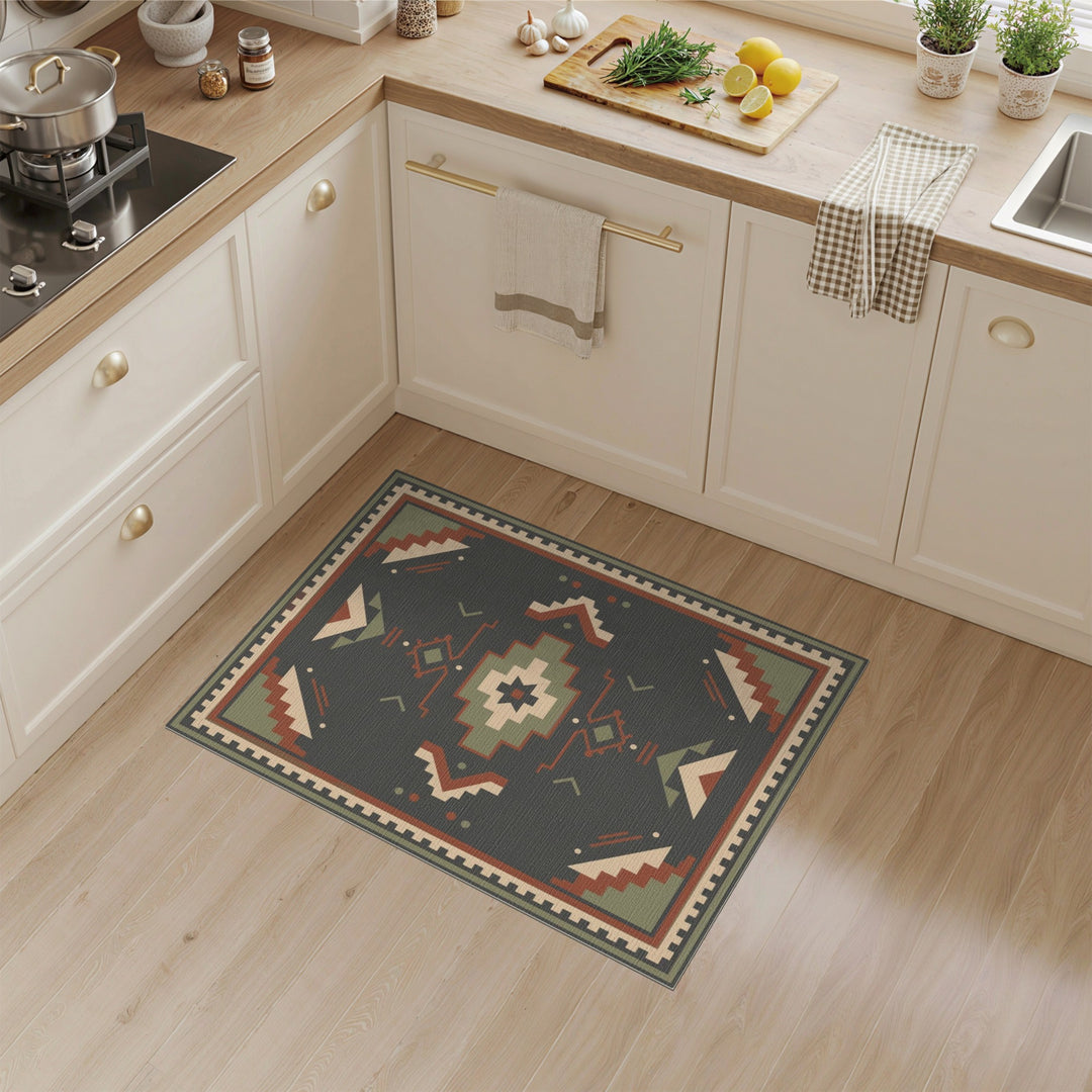 Geometric Brown and Tan Southwestern Geometric Area Rug