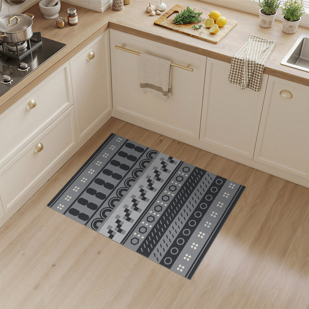 Grey Geometric Modern Area Rug