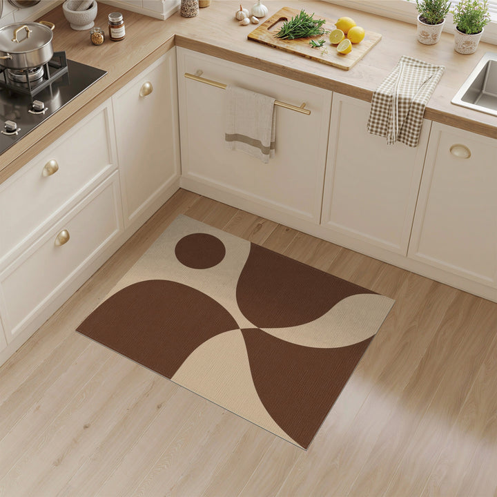 Abstract Area Abstract Brown Area Rug
