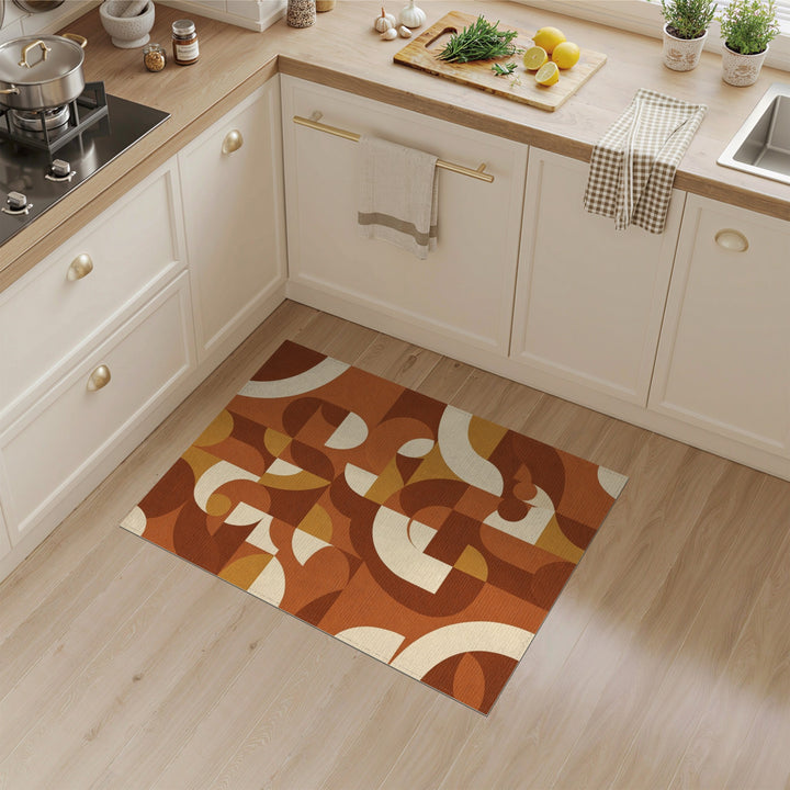 Geometric Modern Brown and Tan Bold Geometric Brown Area Rug