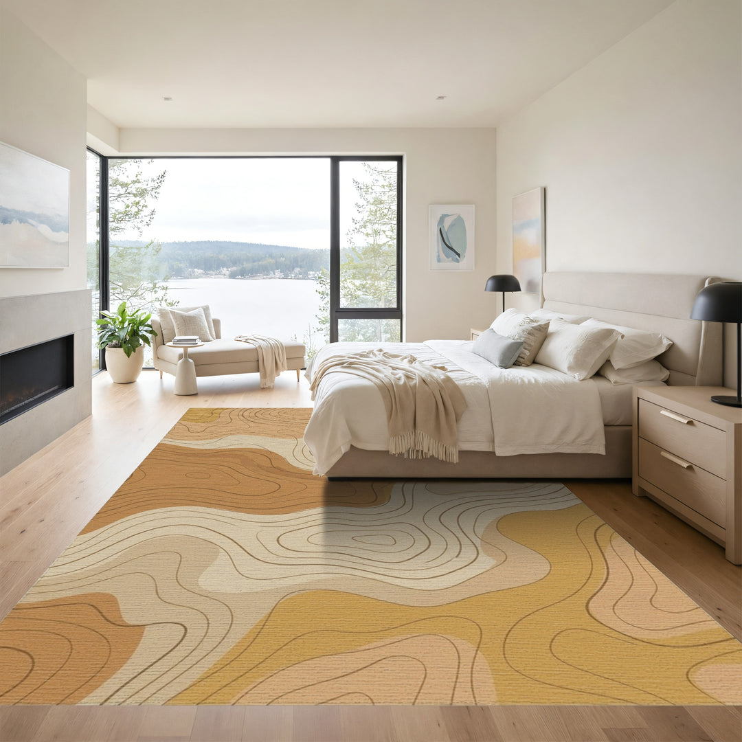 Earthy Tone Contour Abstract Rug