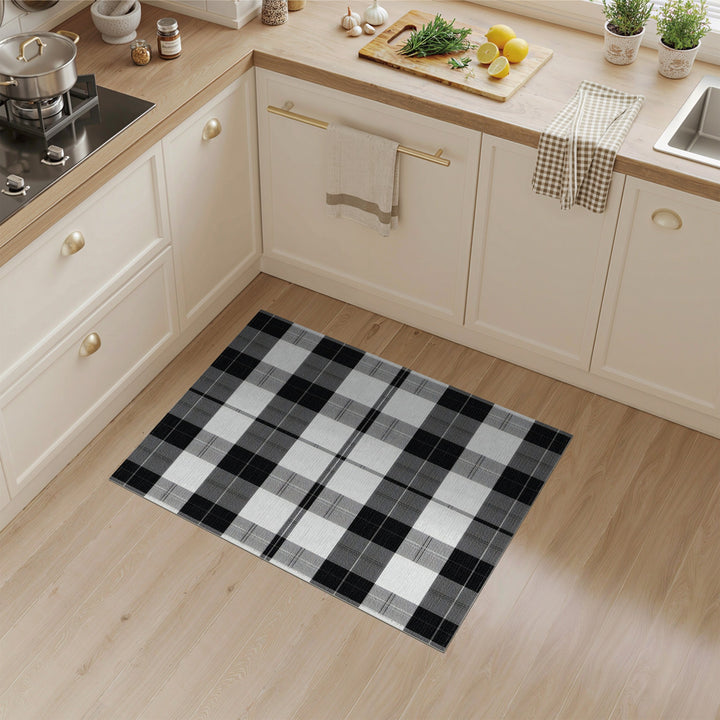 Black White Checkered Geometric Area Rug