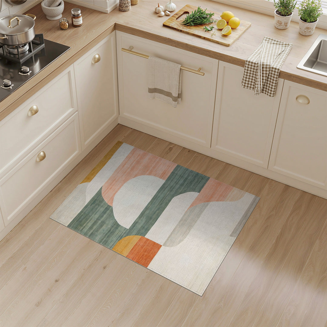 Wave Abstract Teal Wave Area Rug