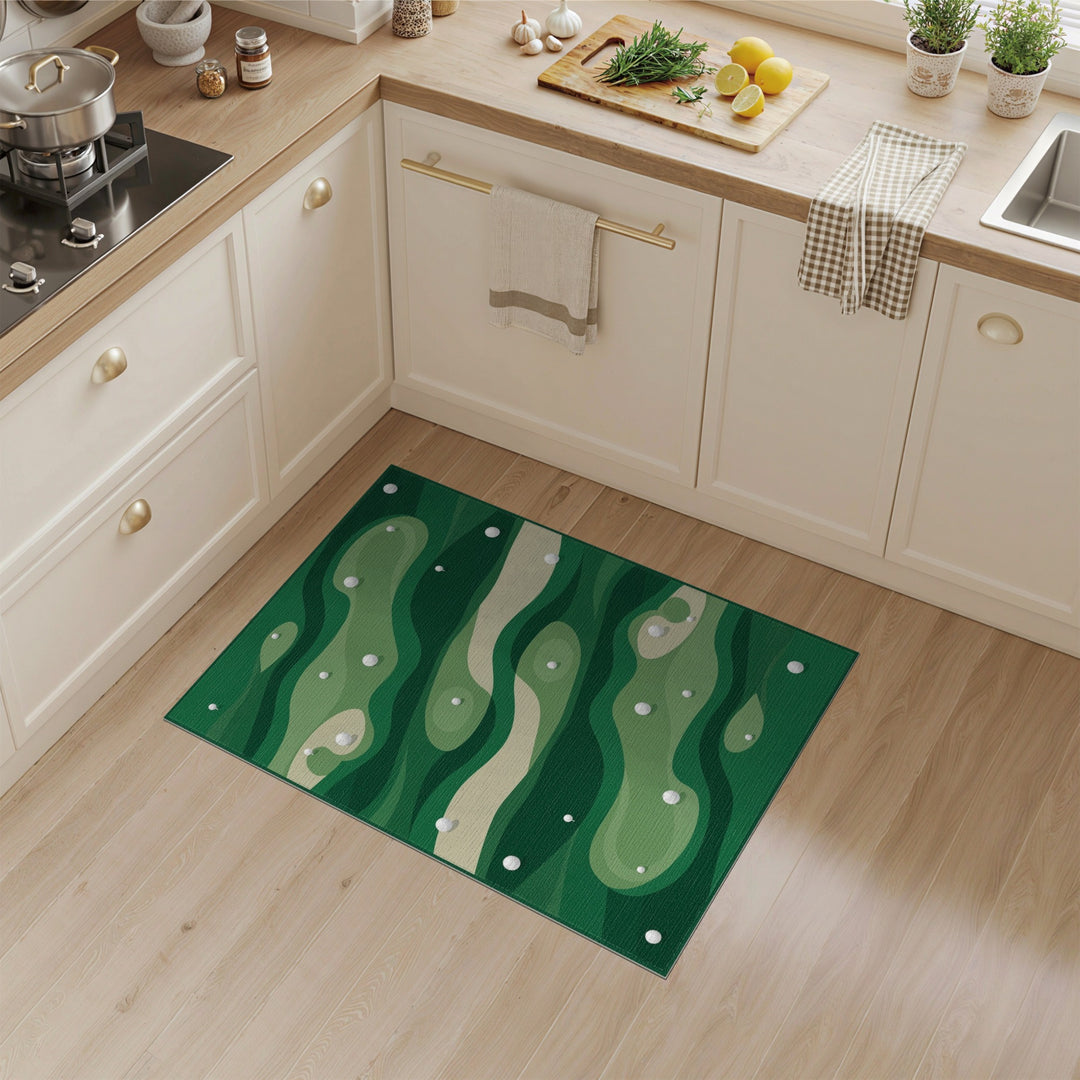 Abstract Green Golf Course Area Rug
