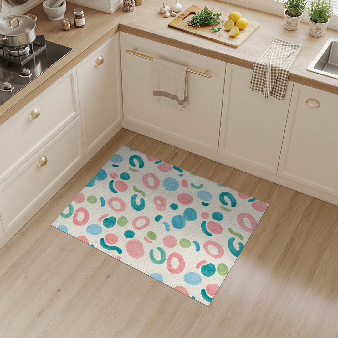 Multi-color and Patterns Abstract Multi-Color Washable Area Rug