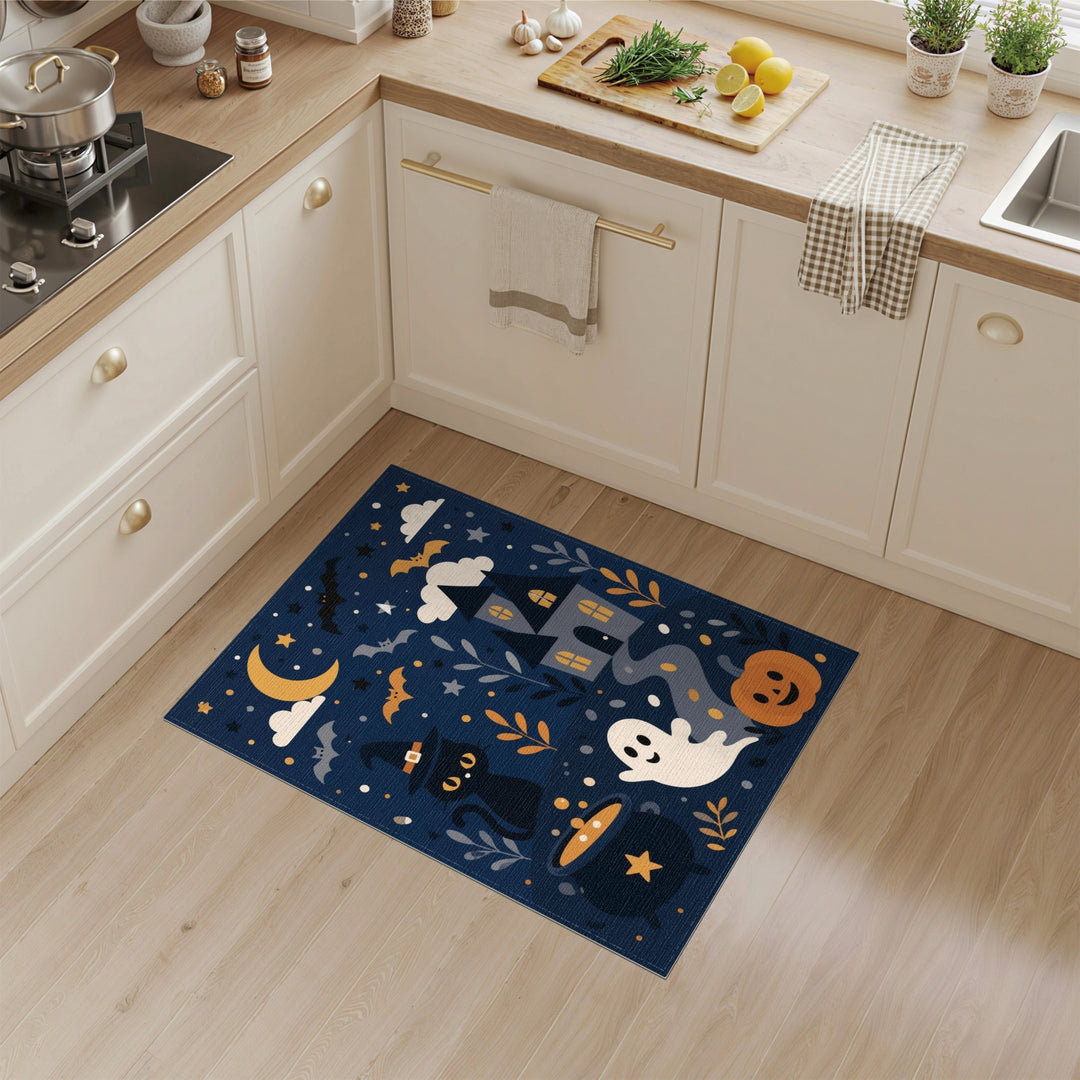 Halloween Witch Cat Area Rug