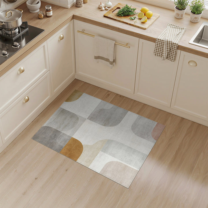 Neutral Geometric Abstract Geometric Modern Area Rug
