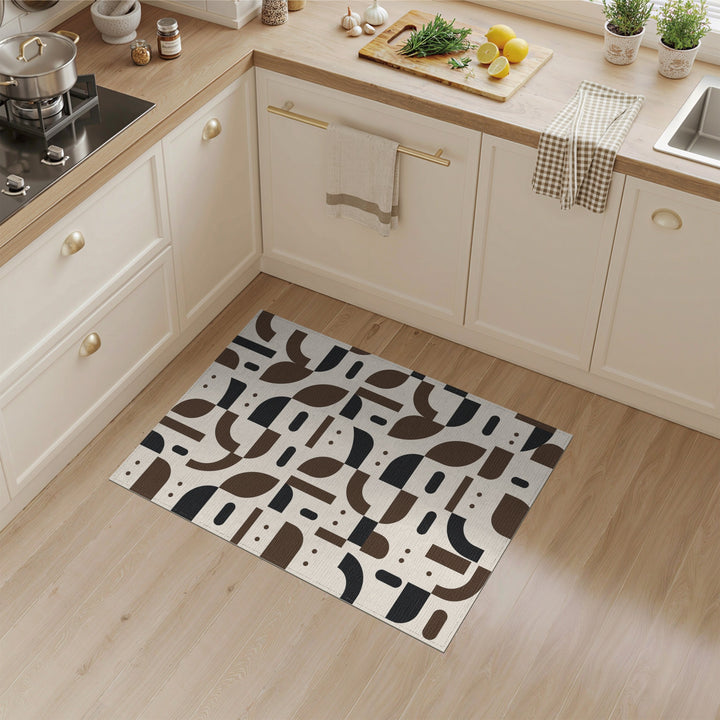 Brown Geometric Modern Brown and Tan Area Rug