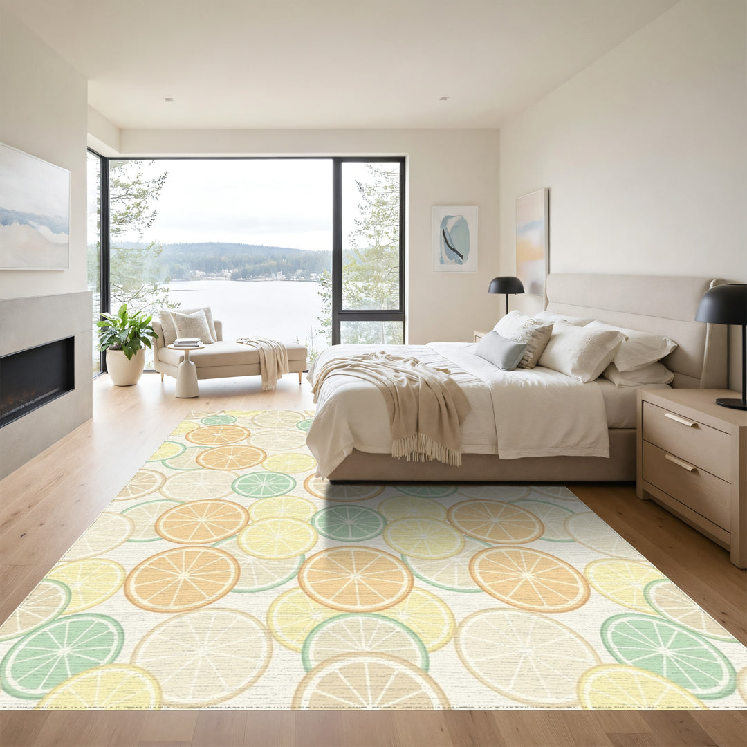 Citrus Slices In Pastel Hues Rug